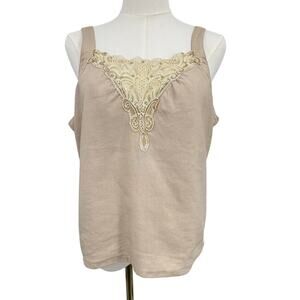 VTG Y2K Sherry Taylor cami large embroidered sequins boho cottagecore tank top